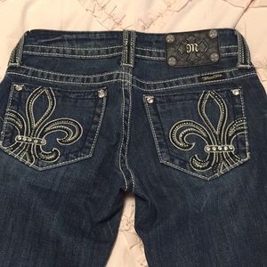 Miss Me Bootcut Jeans w/ Fleur de Lis